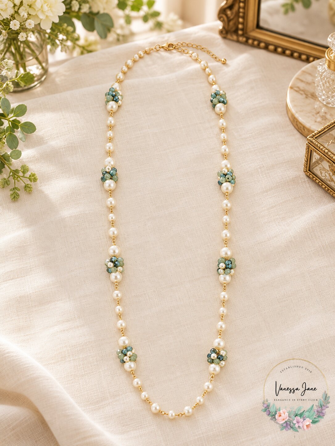 Charter Club Gold-Tone Imitation Pearl & Shaky Bead Strand Necklace