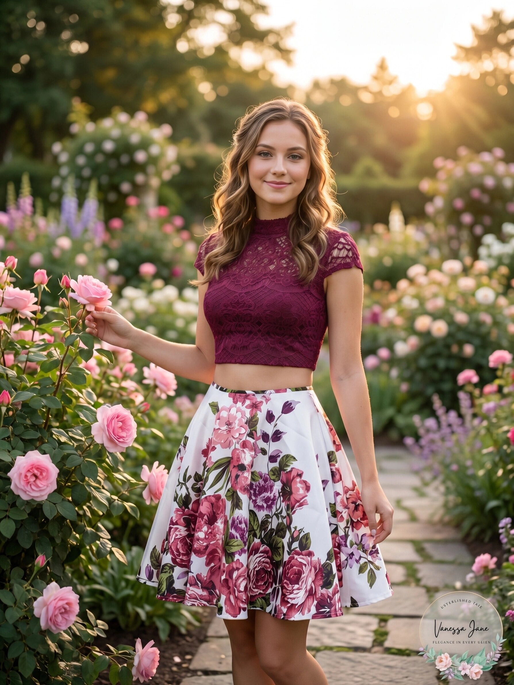 City Studios Juniors Fit and Flare Floral 2-Piece Dress