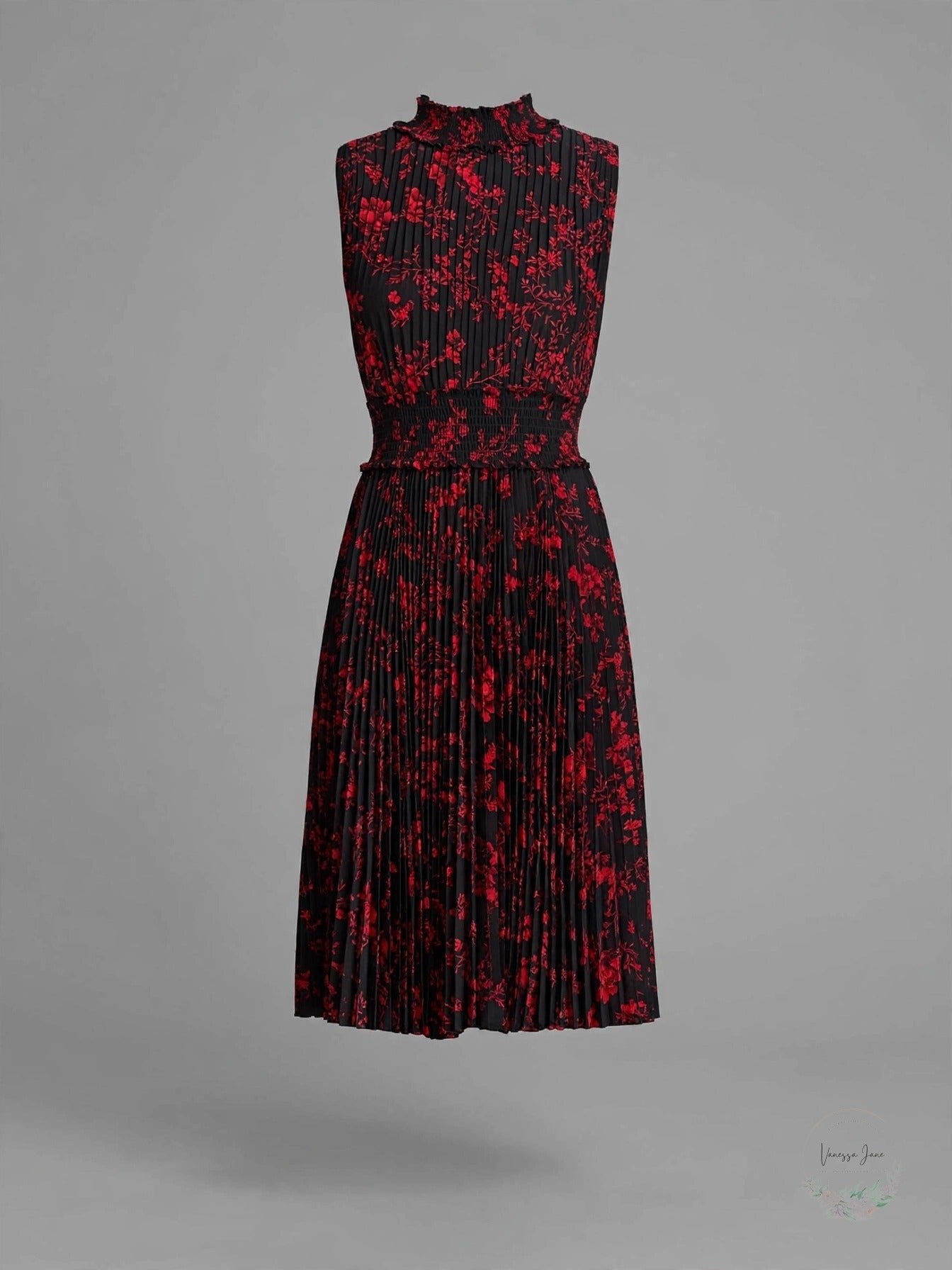 Nanette Lepore Sleeveless Pleated MIDI Dress, Size 10