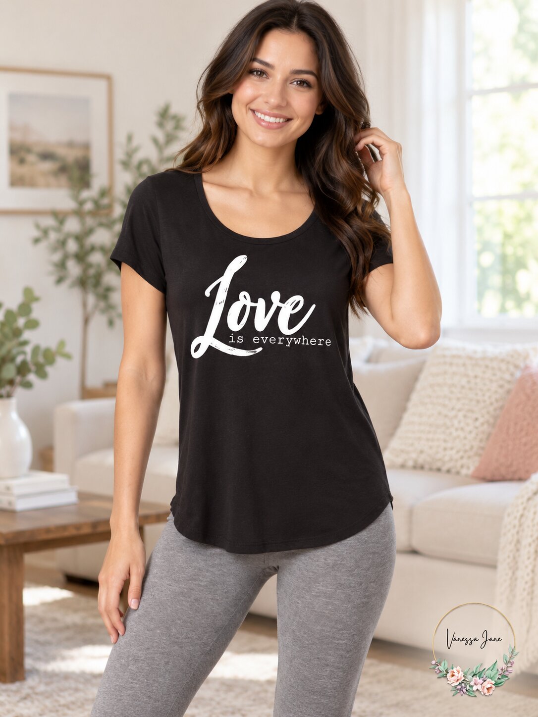 Ideology Women’s Love Graphic T-Shirt Noir