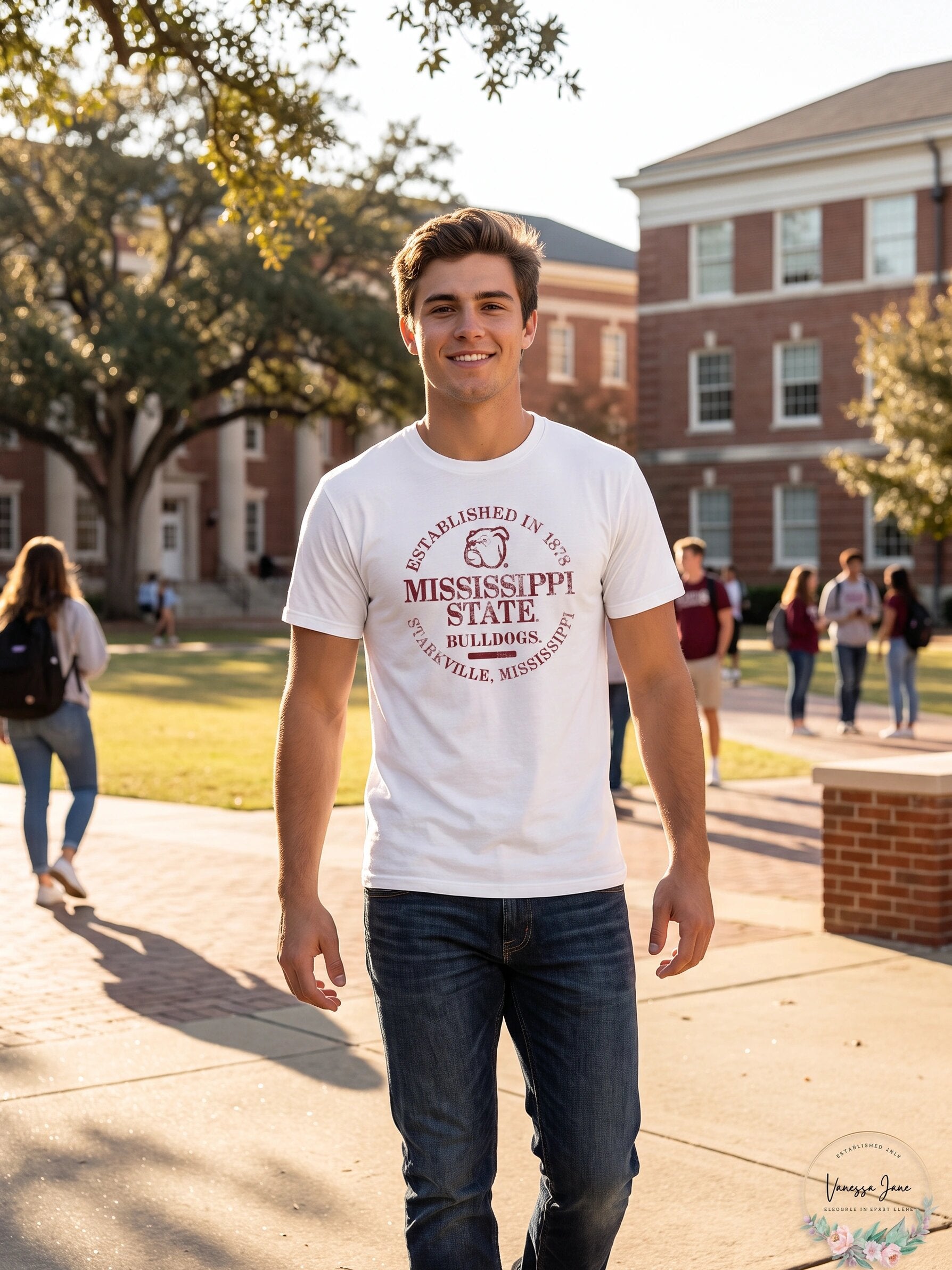 NCAA Mississippi State Bulldogs NCAA 100% Pre-Shrunk Short sleeve, White Large
