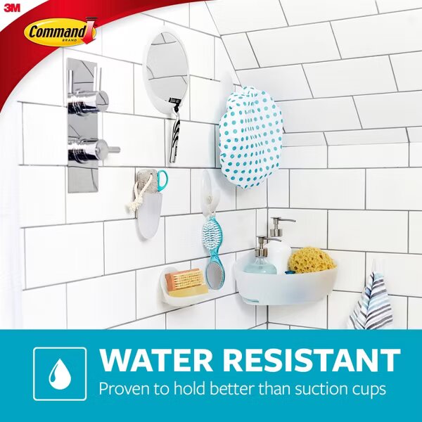 Command Large Bathroom Hook with Water-Resistant Strips, 2-Pack