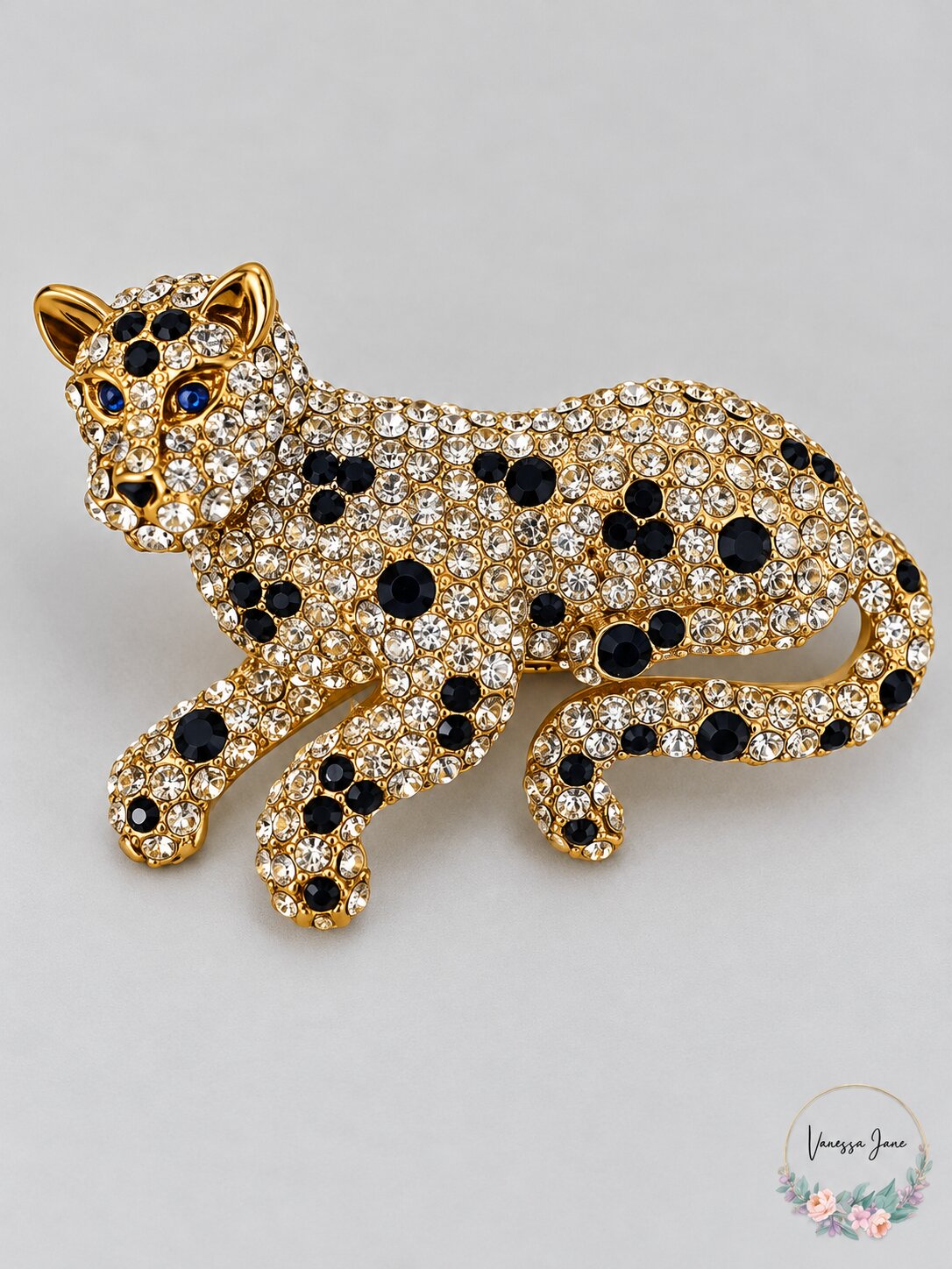 Charter Club Gold-Tone Crystal leopard Pin