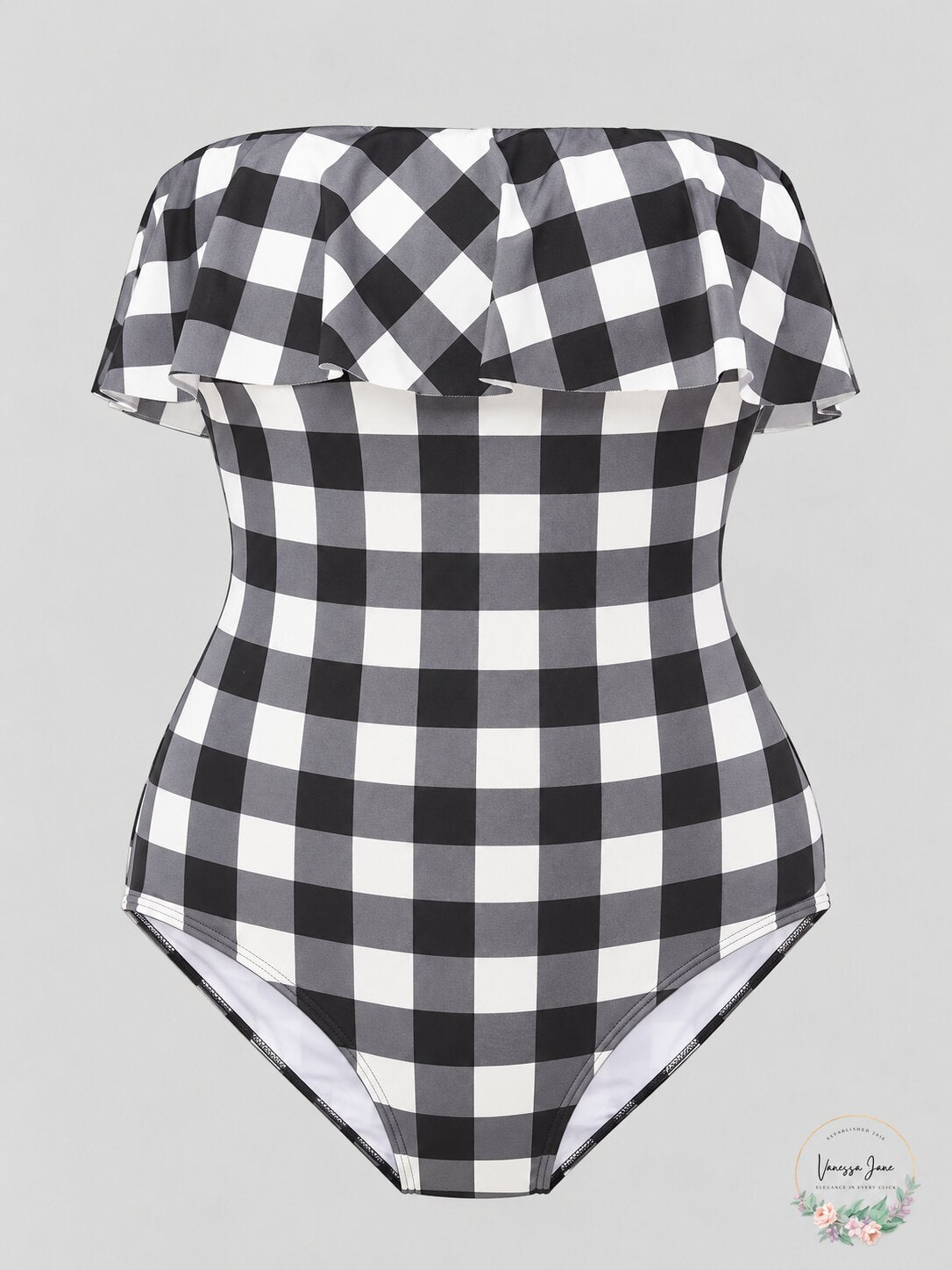 Kate Spade New York Ruffle Bandeau One-Piece Swimsuit, Size Medium