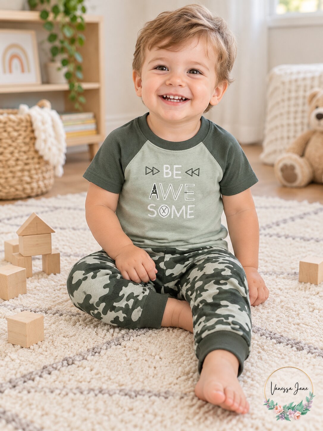 Chickpea Baby Boys 2-PC. Top & Printed Jogger Pants Set