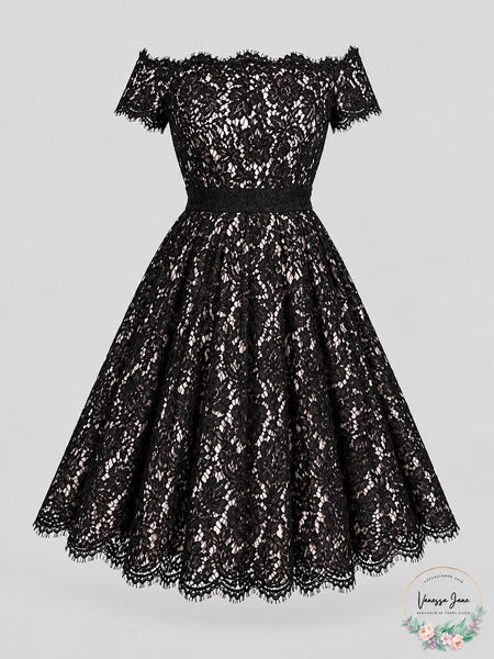 City Chic Womens Lace Dreams Off-Shoulder Dress, Size XS/14