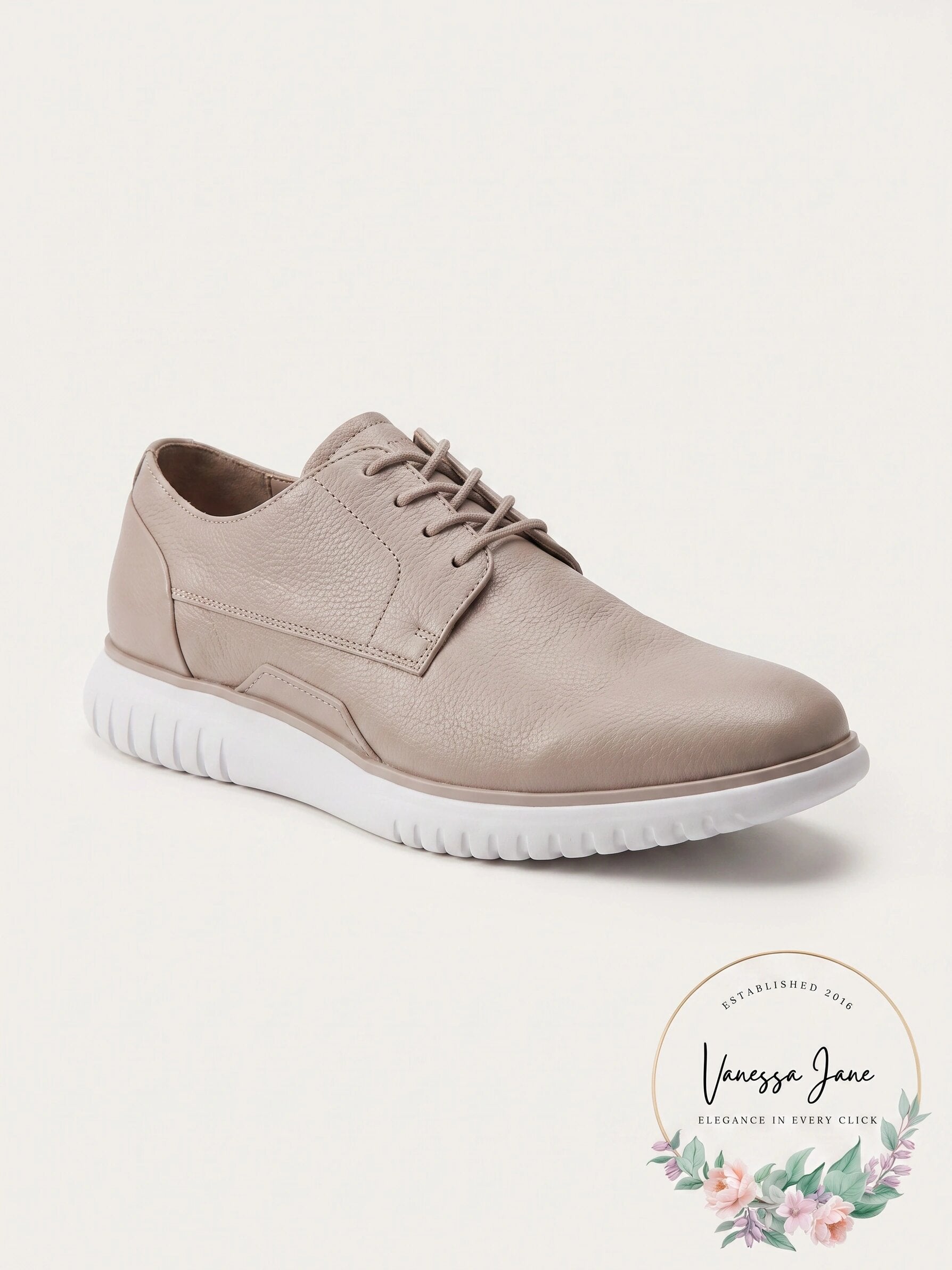 Calvin Klein Teodor Light Taupe Soft Tumbled Leather, Size 10