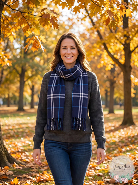 Cejon Grid Pattern Plaid Woven Scarf