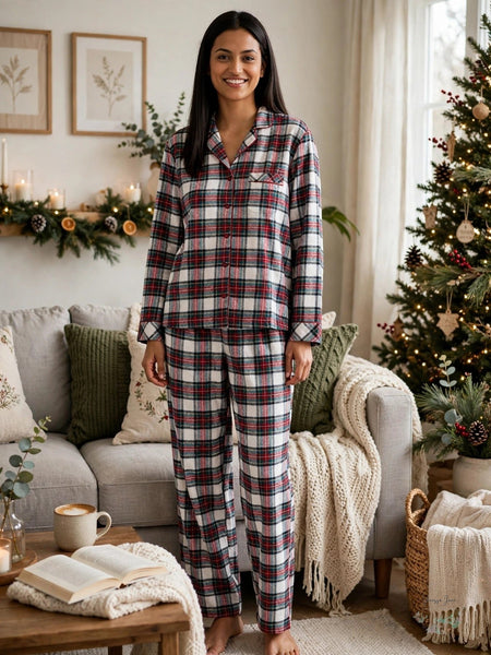 Family Pajamas Women's Stewart Plaid Pajama Set Multicolor