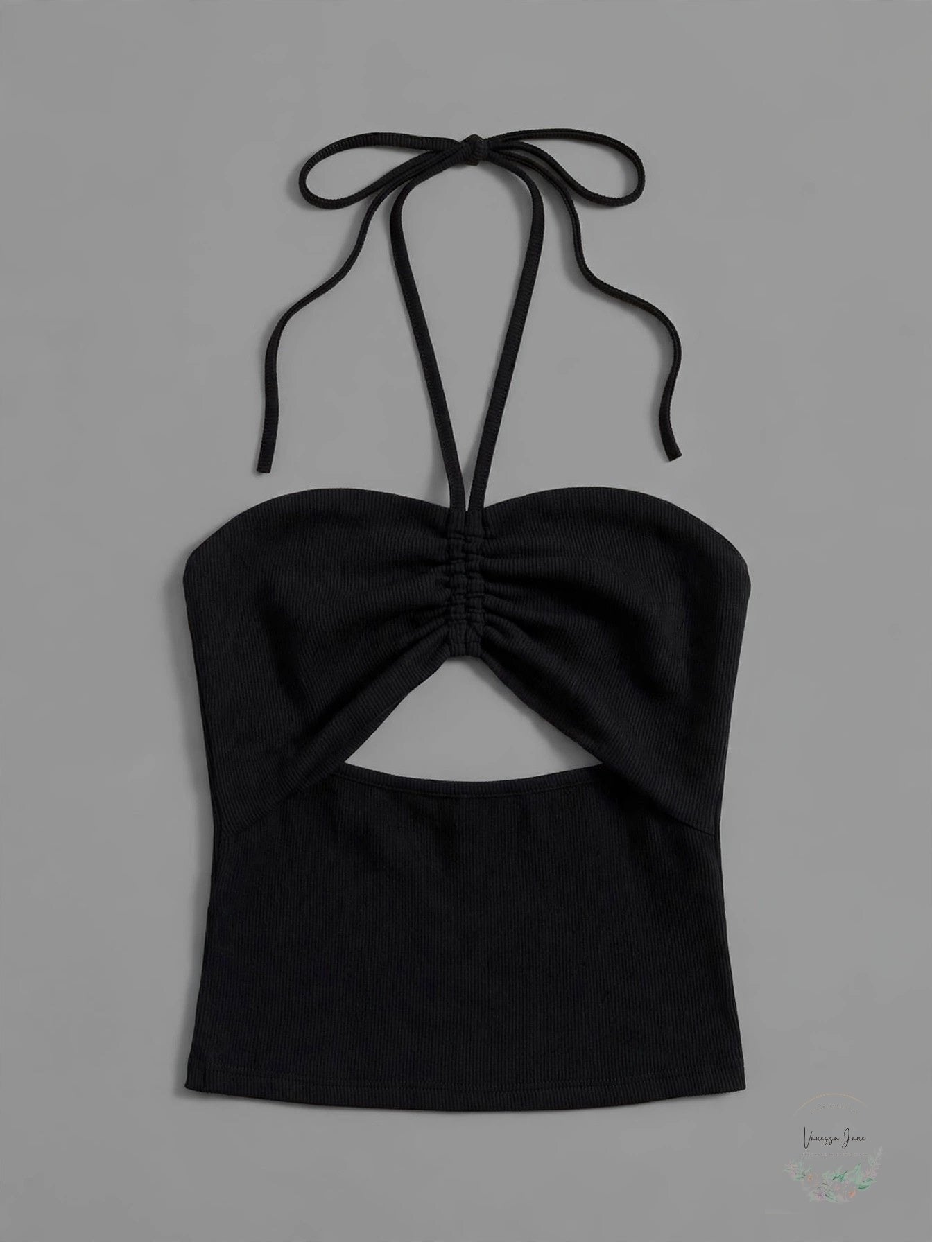 Aqua Cut-Out Halter Top