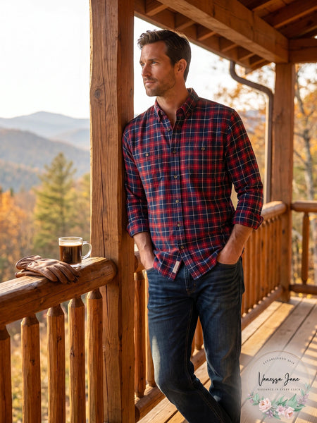 Weatherproof Vintage Mens Brushed Antique Flannel Plaid Shirt, Small