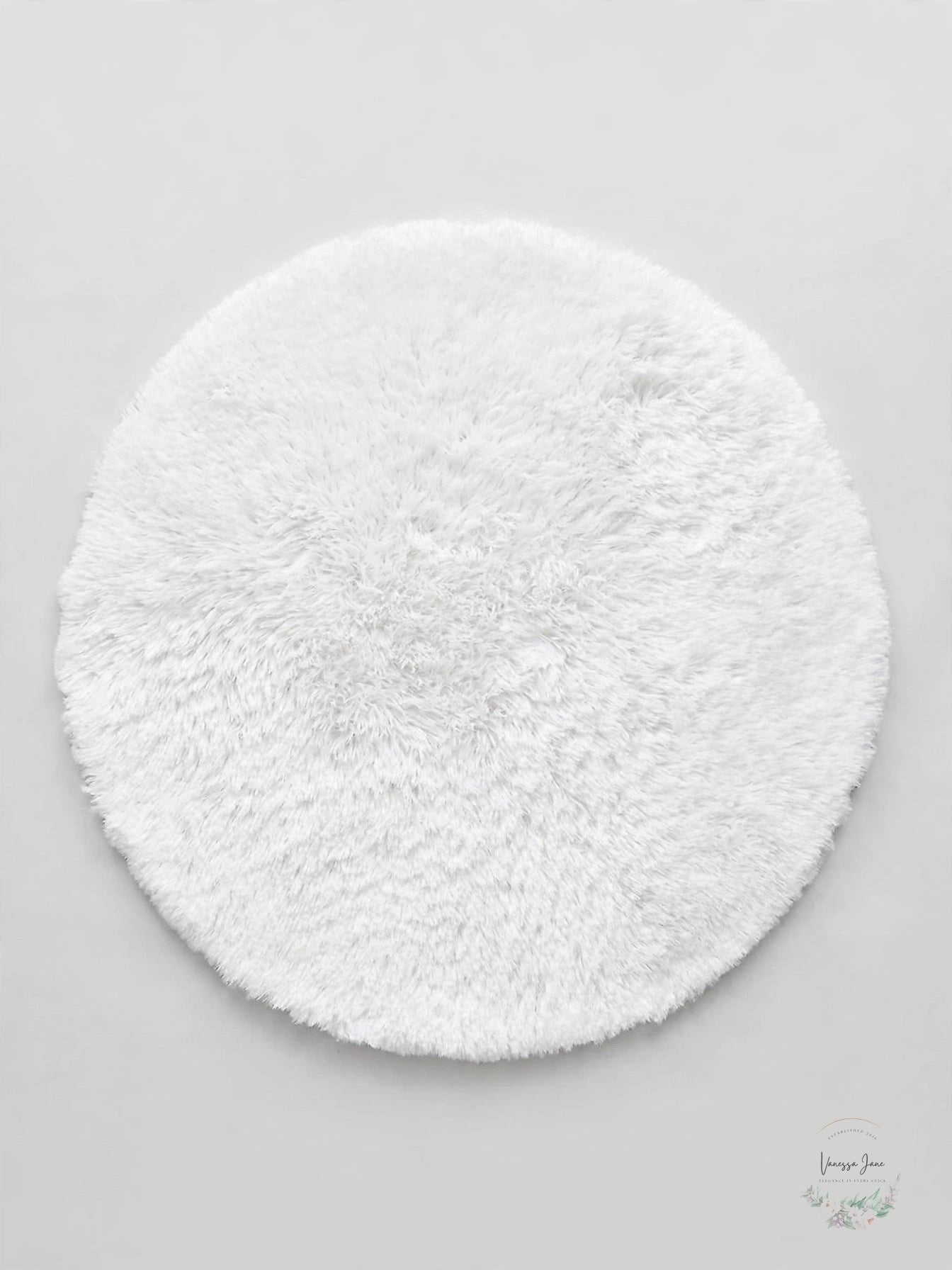 Chloelov Soft Round Fluffy Faux Fur Area Rug 3x3 Circle