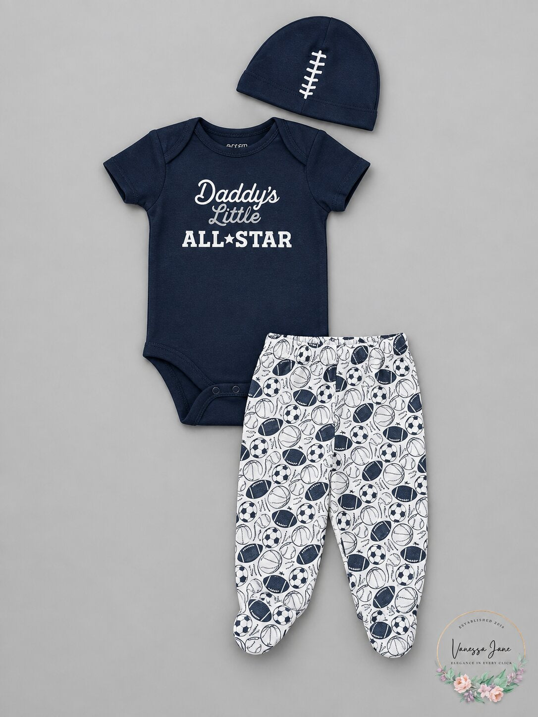 Chickpea Baby Boys 3-PC. Cotton Bodysuit, Pants & Hat Set