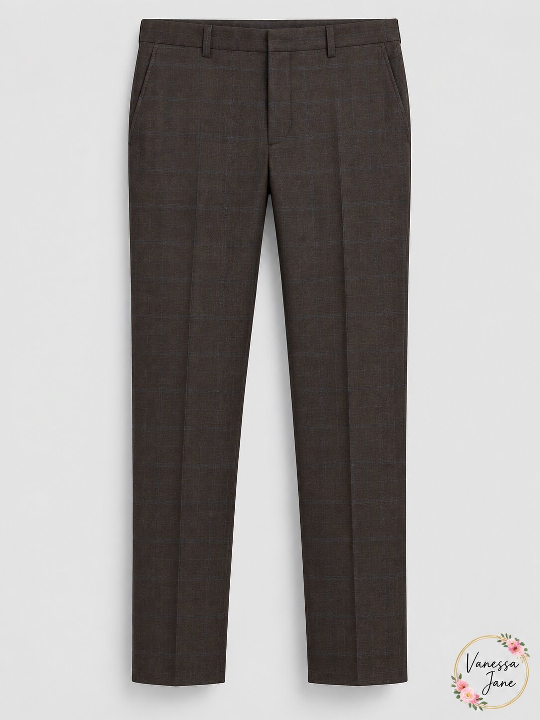 Michael Kors Mens Classic-Fit Airsoft Stretch Plaid Suit Pants
