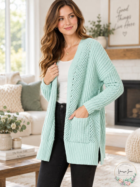 Style and Co Chenille Petites Open-Front Cardigan, Size PS