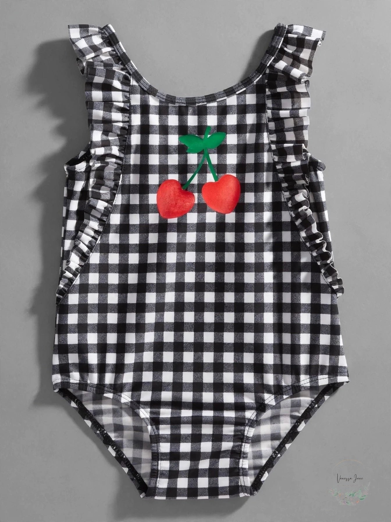 First Impressions Baby Girls Gingham-Print Cherries Swimsuit, 12 Months