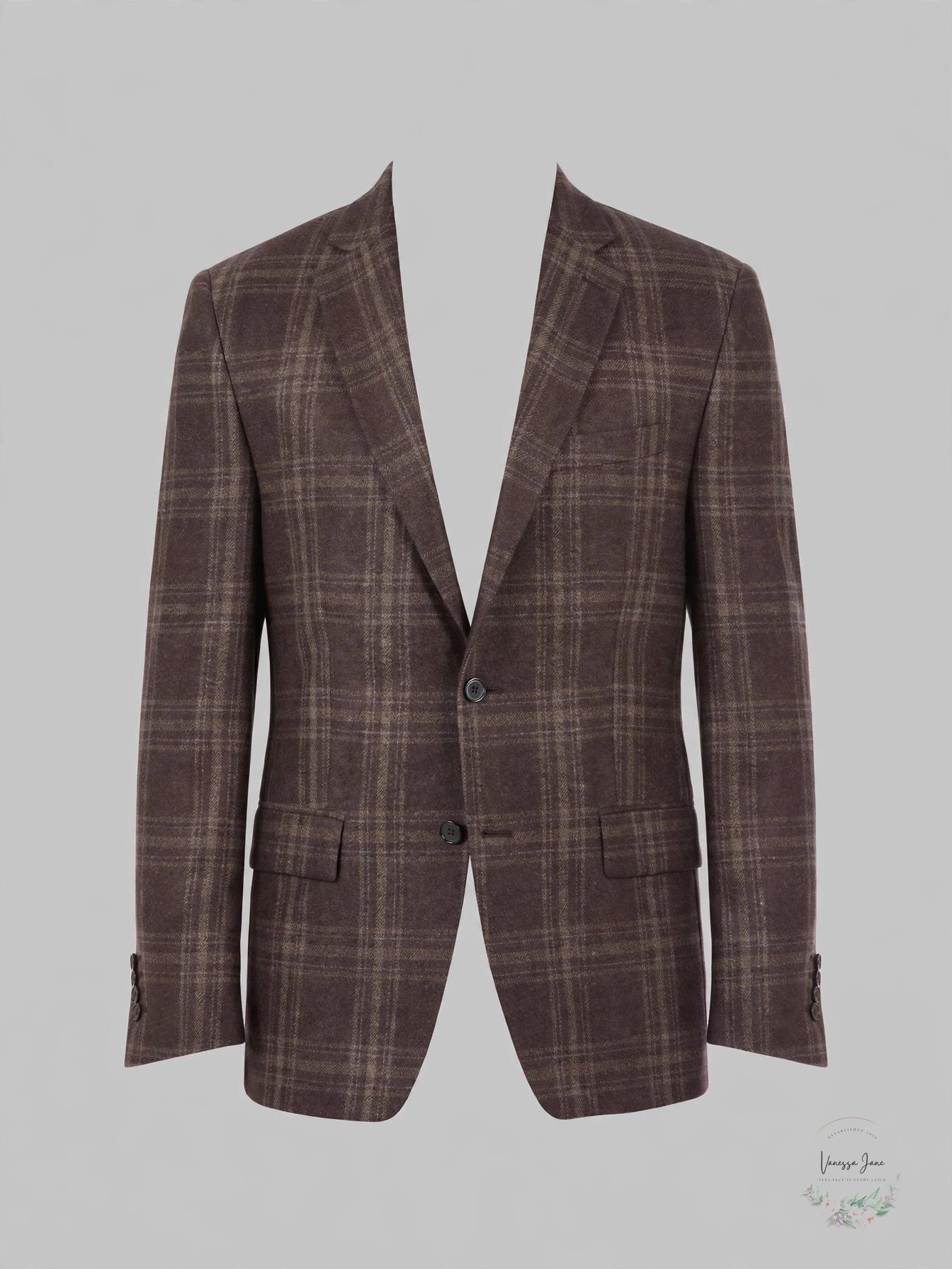 Lauren Ralph Lauren Mens Ultra Flex Plaid Sport Coat – Brown Plaid, Size 38R
