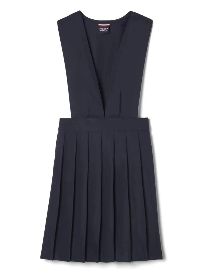 French Toast Girls V-neck Pleated Jumper, Size 12