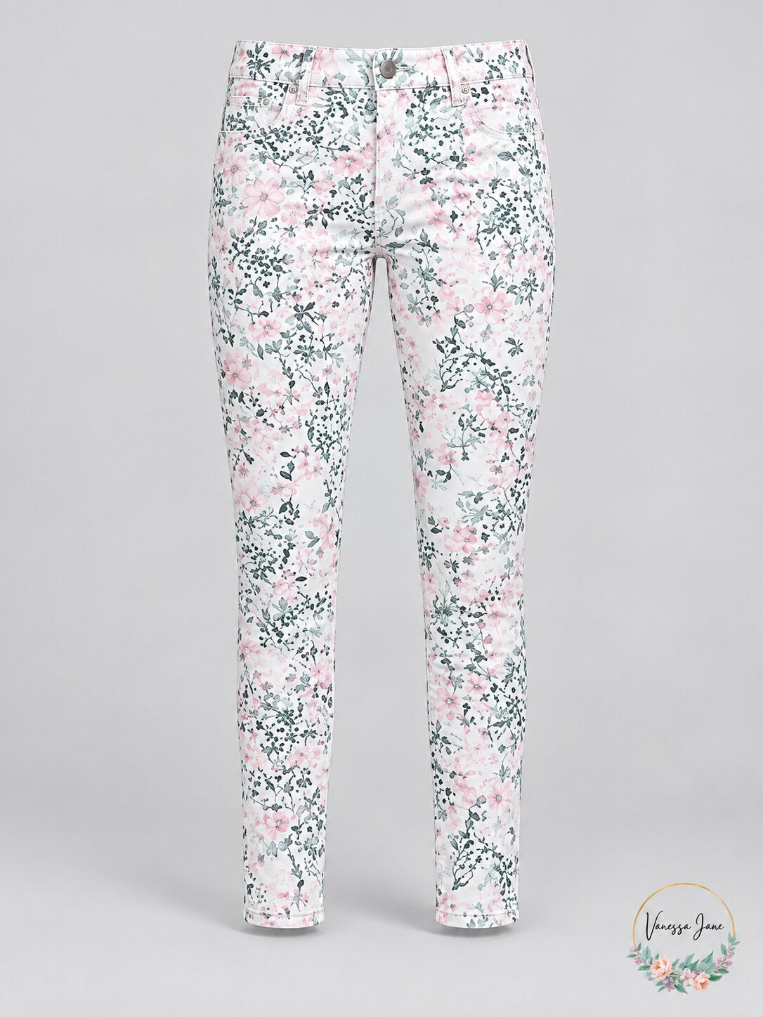 Calvin Klein Womens Floral Print Skinny Jeans, Size 4