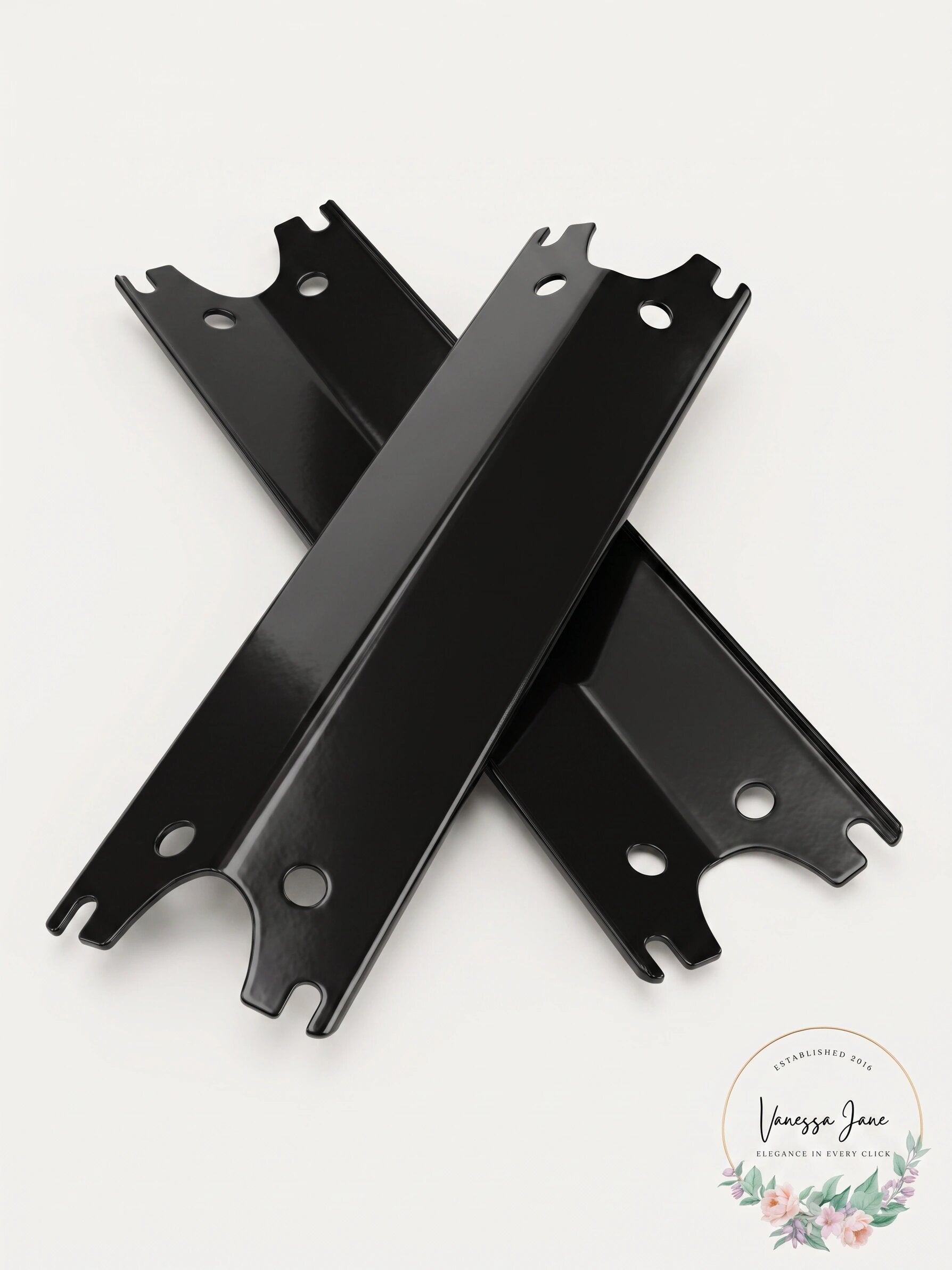 2-Pack Universal Porcelain Steel Grill Heat Plates, 15 1/8" x 3 3/4"