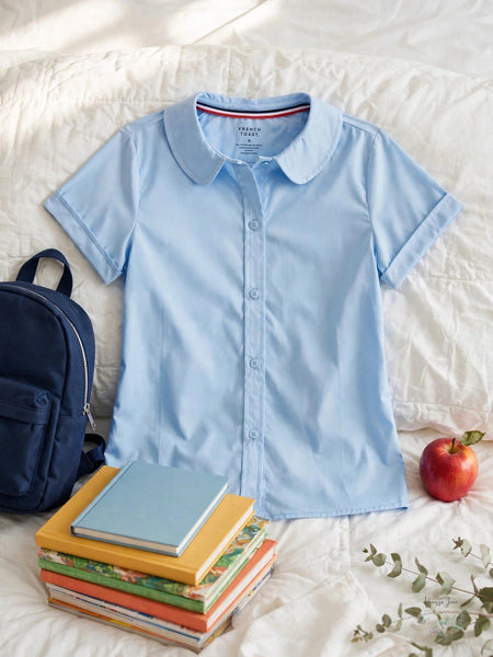 French Toast Girls School Uniform Button Down Short Sleeve Peter Pan Blouse