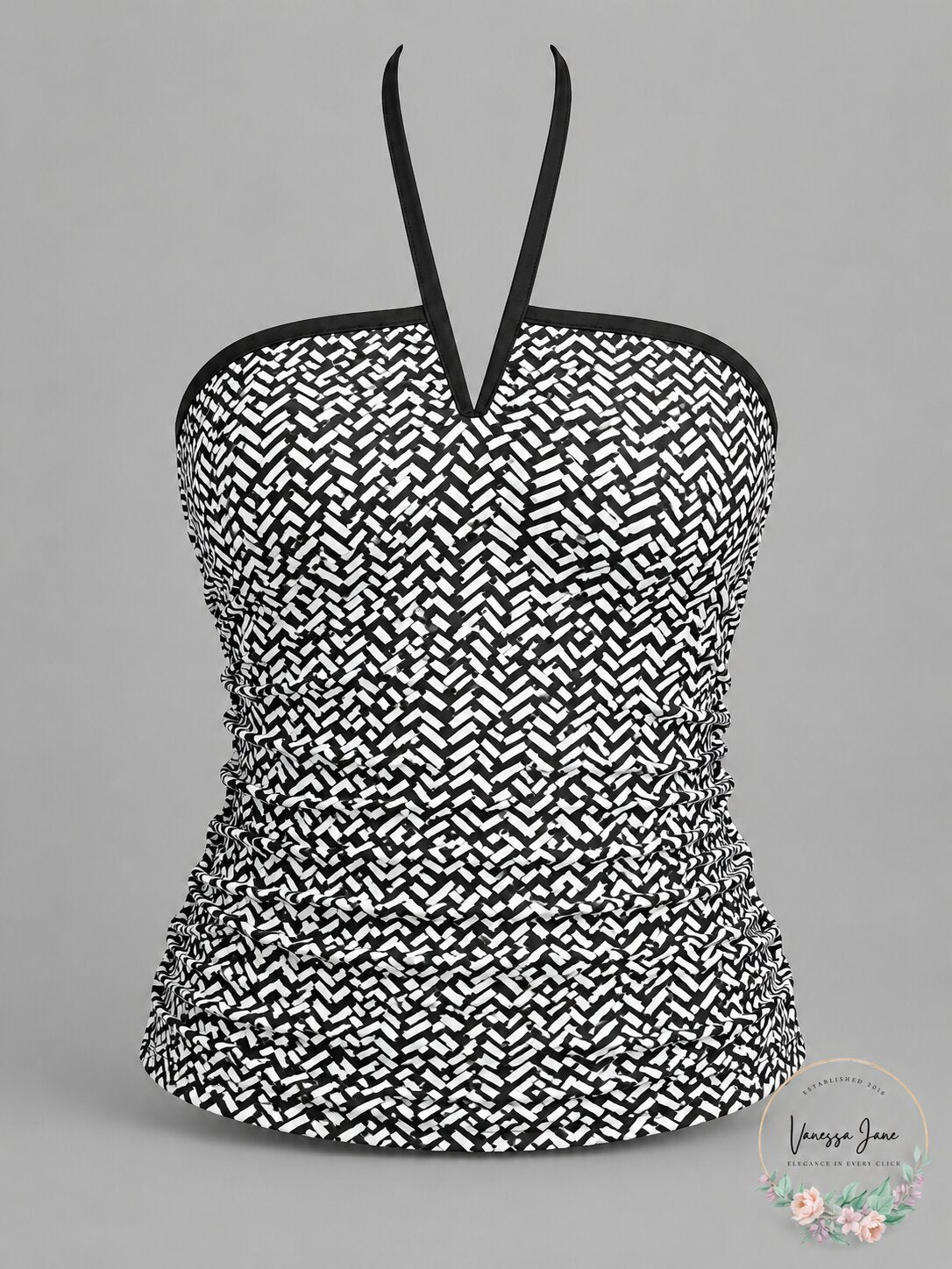 Calvin Klein V-Wire Bandeau Halter Tankini Top