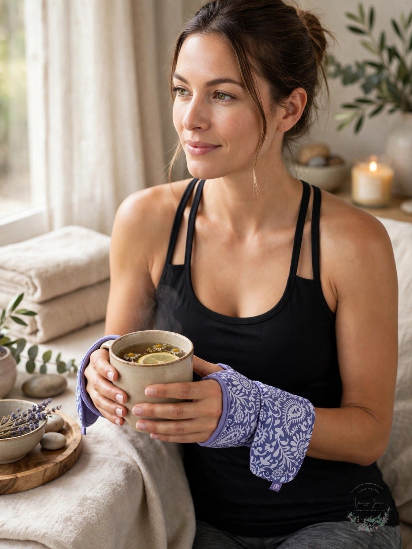 Gaiam Relax Lavender Hand/Foot Wrap - Purple, One Size