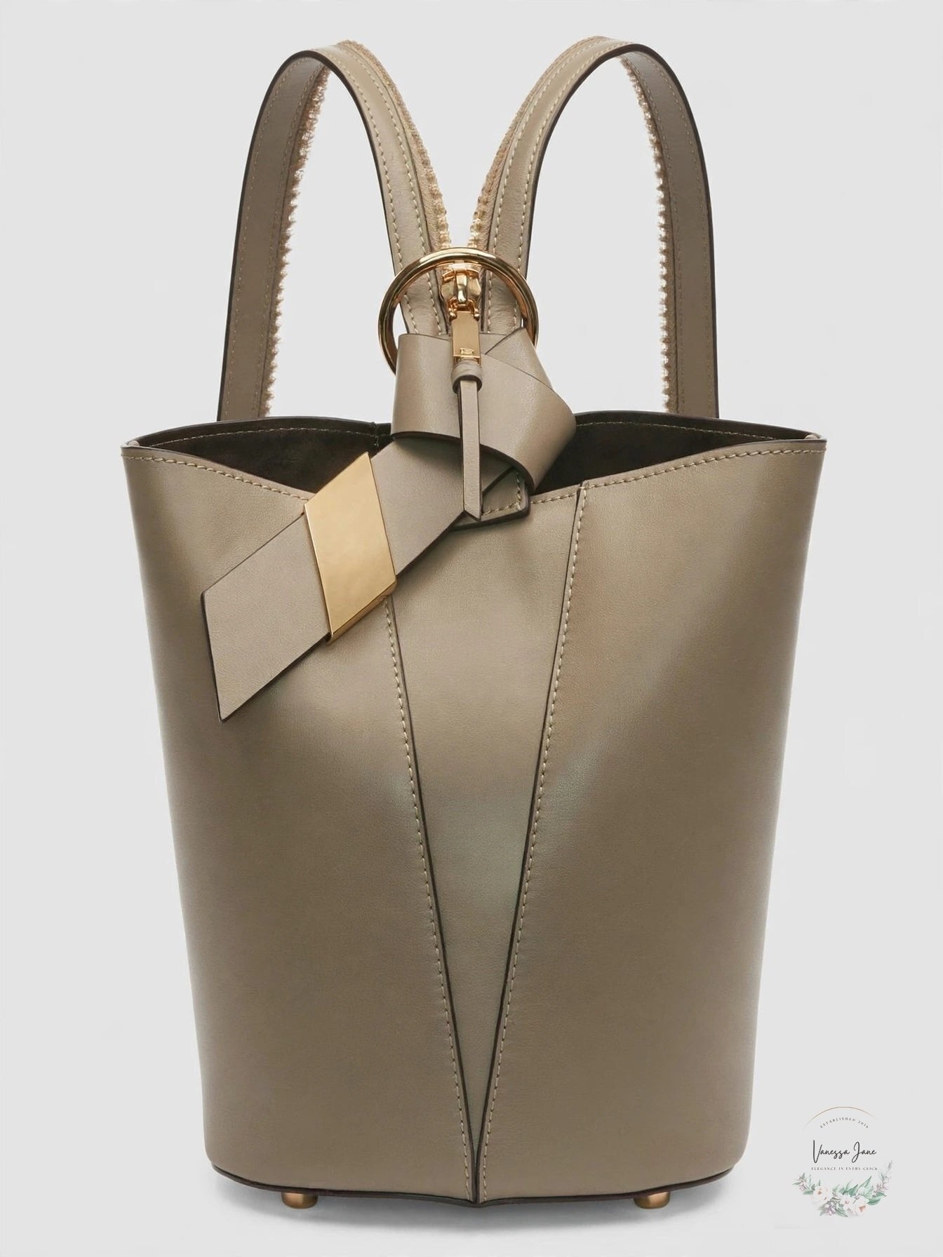 Calvin Klein Karsyn Leather Convertible Mini Hobo Backpack, Molasses
