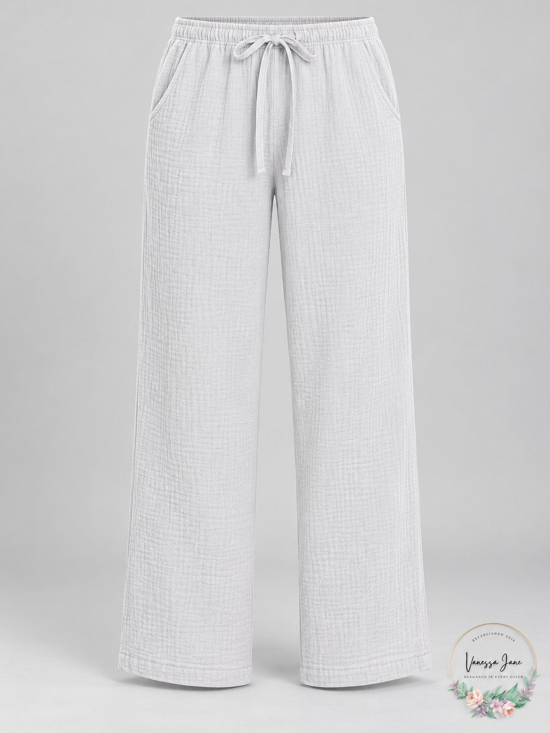 J. Valdi White Wide-Leg Swim Cover-Up Beach Pants, XL