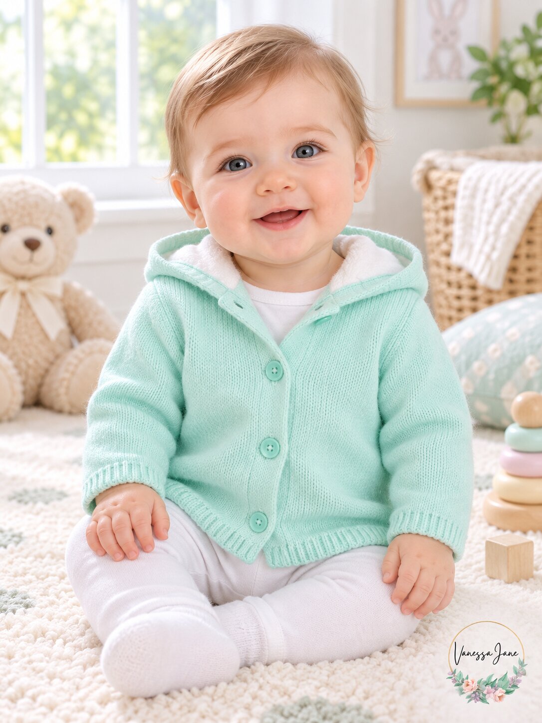 First Impressions Unisex Baby Faux Sherpa Lining Hooded Sweater