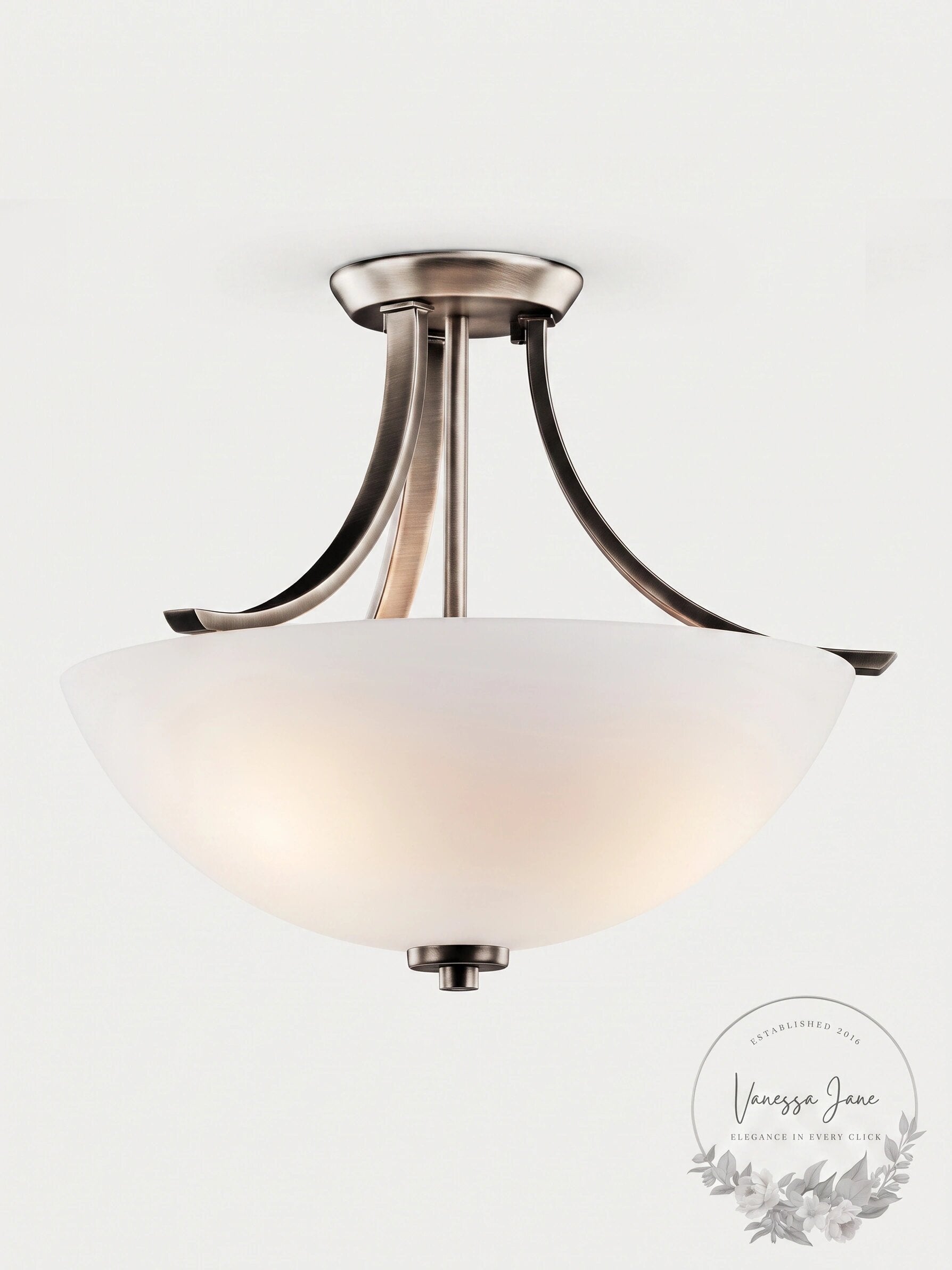 Kichler 42563BPT Semi Flush 3Lt in Brushed Pewter