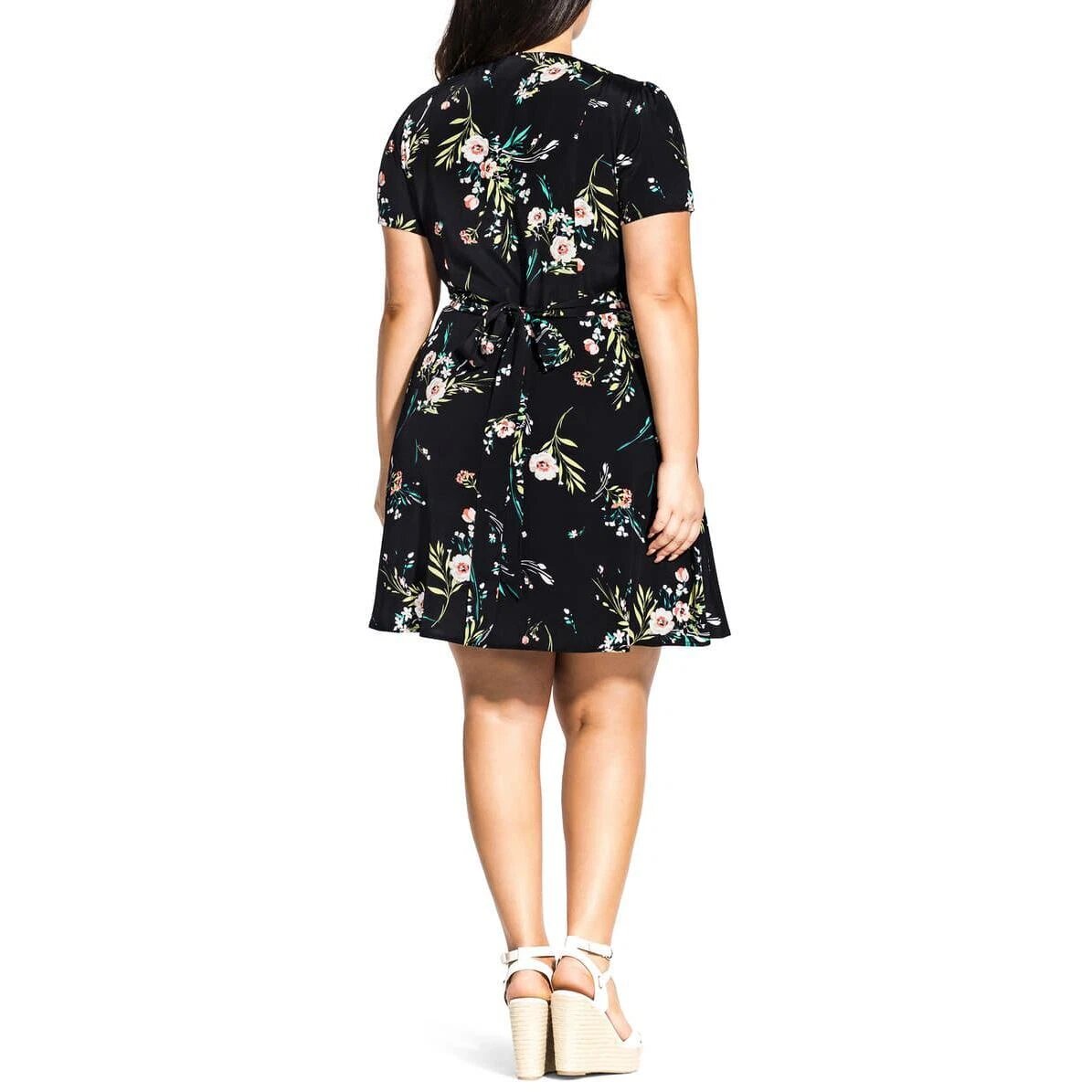 City Chic Plus Floral Button-Front Dress, Size 2XL