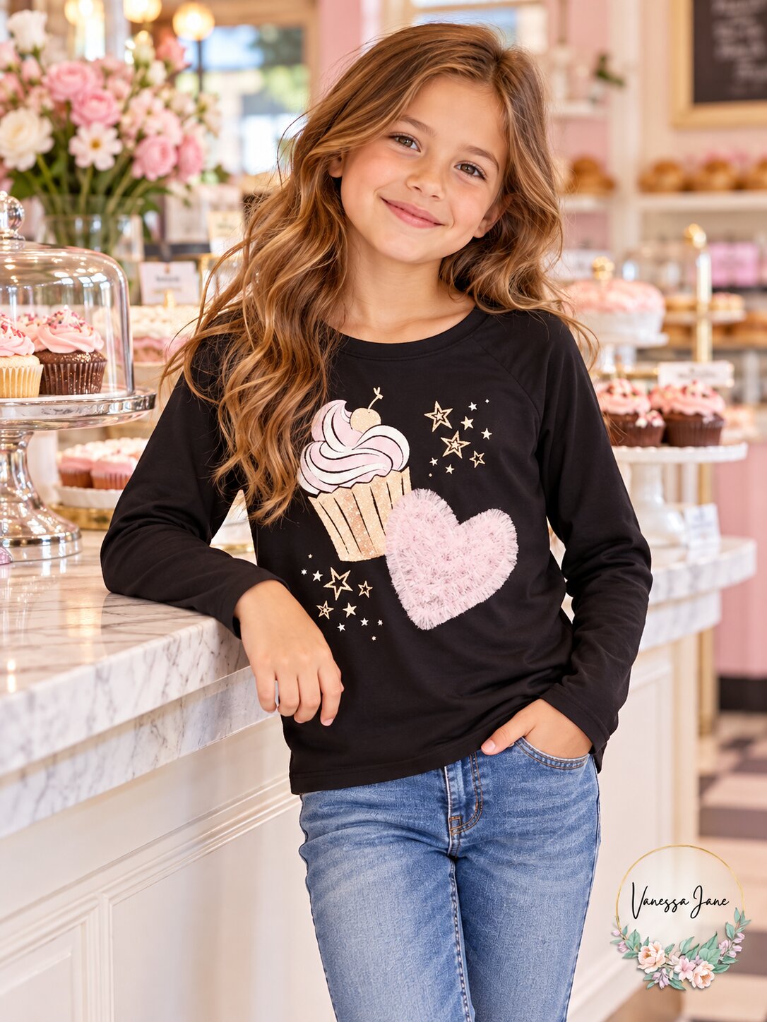 Epic Threads Little Girls Cupcake Heart T-Shirt