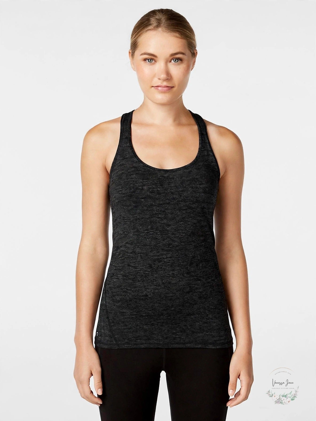 Ideology Womens Rapidry Heathered Racerback Performance Tank Top