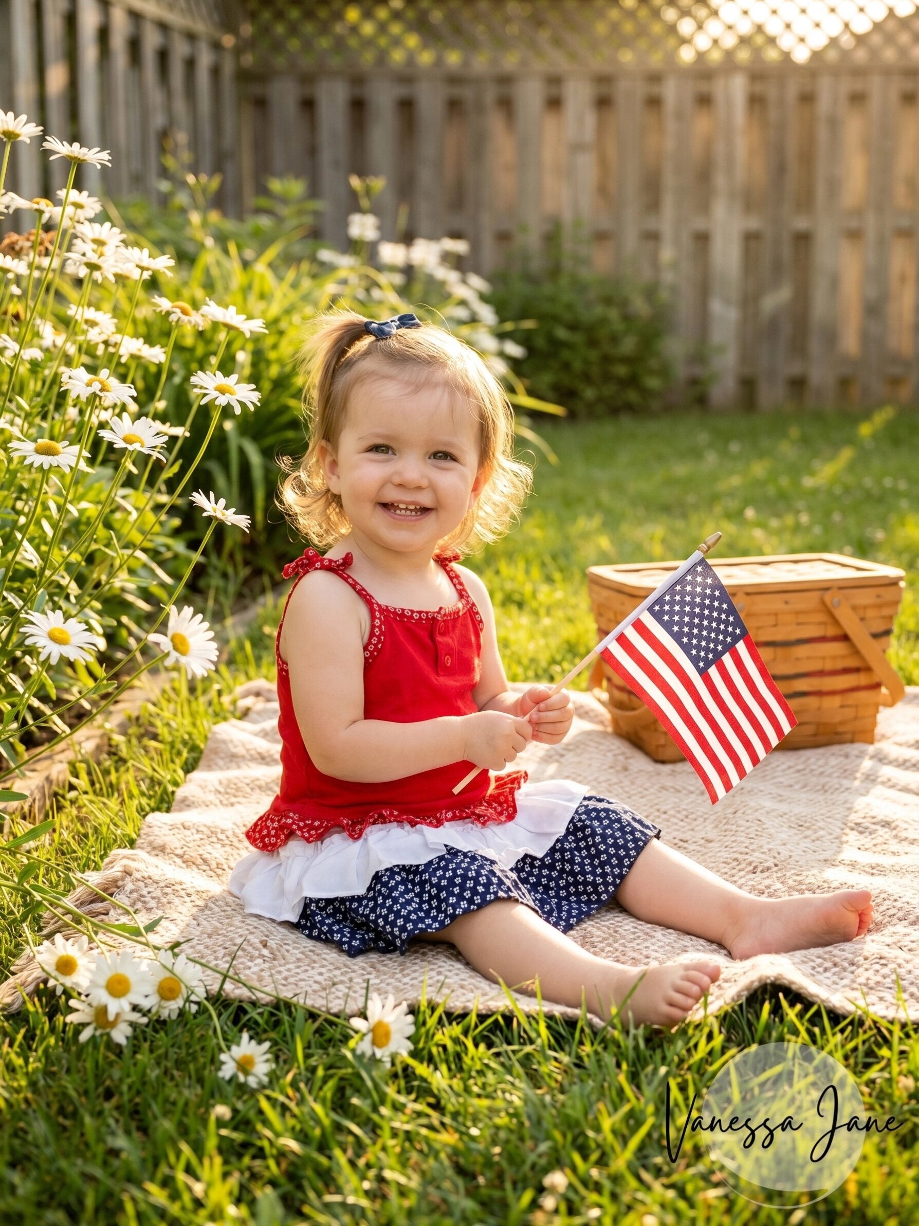 Miniwear Baby Girl 4th of July Dress, Size 18 Months