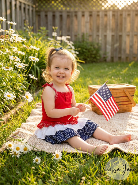 Miniwear Baby Girl 4th of July Dress, Size 18 Months