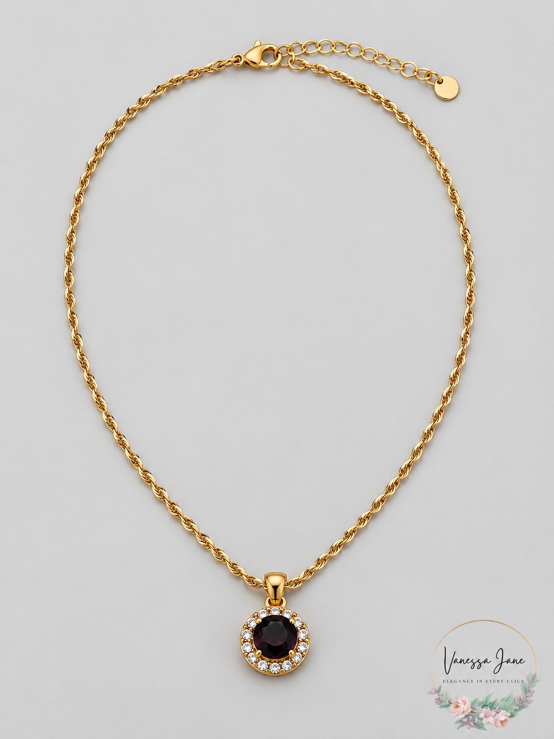 Charter Club Gold-Tone Crystal Halo Pendant Necklace