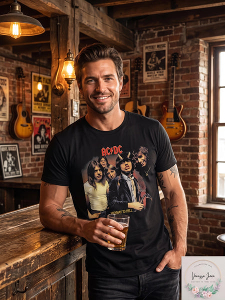 Pacsun AC/DC Highway to Hell Short-Sleeve T-Shirt-S, Size Small