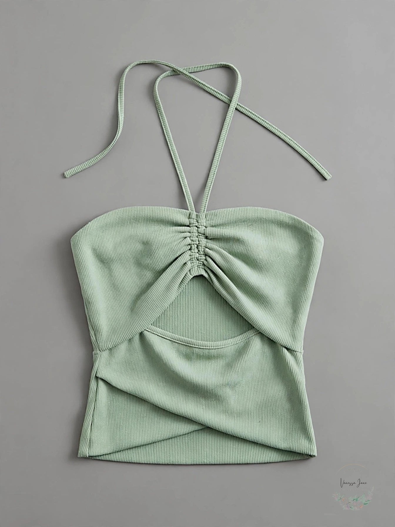 Aqua Cut-Out Halter Top