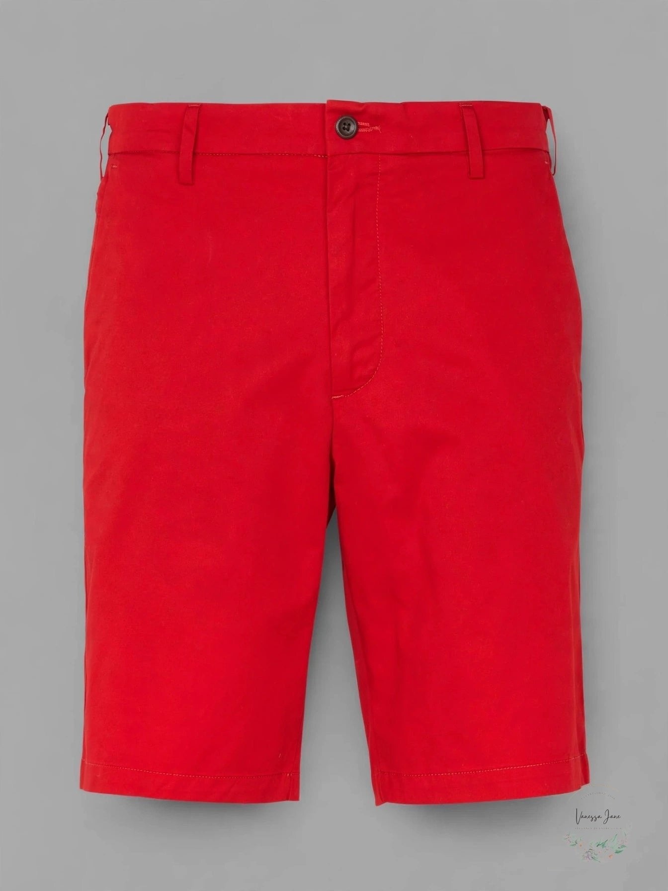 Paisley and Gray Mens Slim Fit Shorts, Hot Red