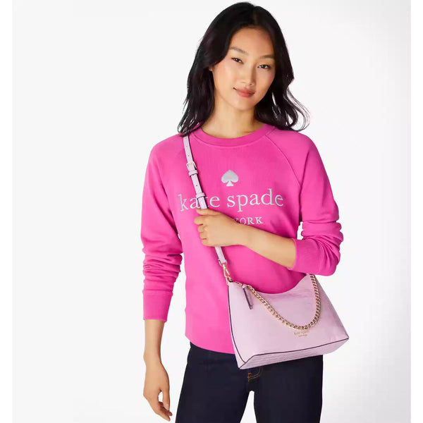 Kate Spade Zippy Croc Embossed Convertible Crossbody, Quartz Pink