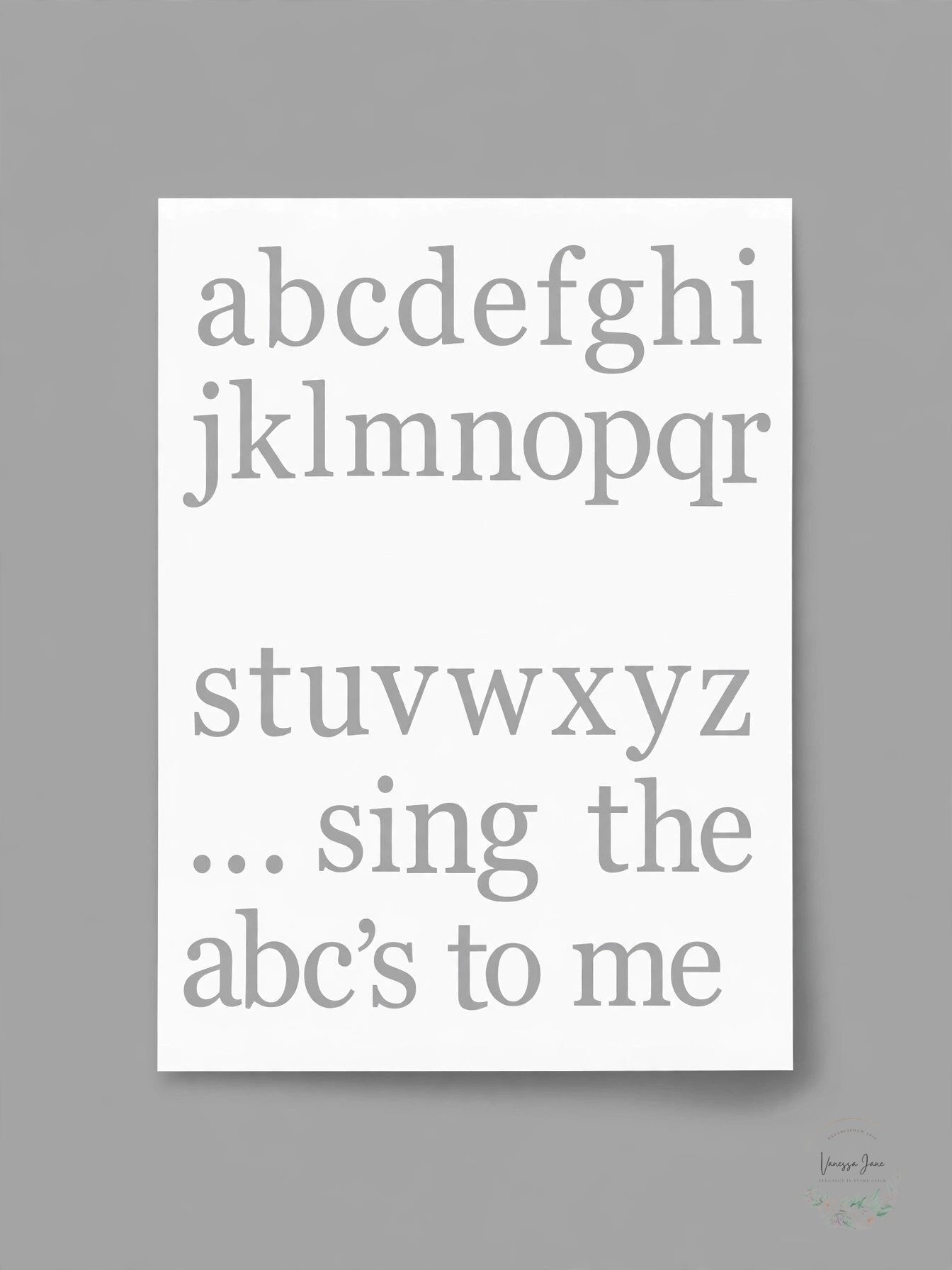 Wall Pops Brewster Dove Gray Alphabet Letters Wall Decals A-Z