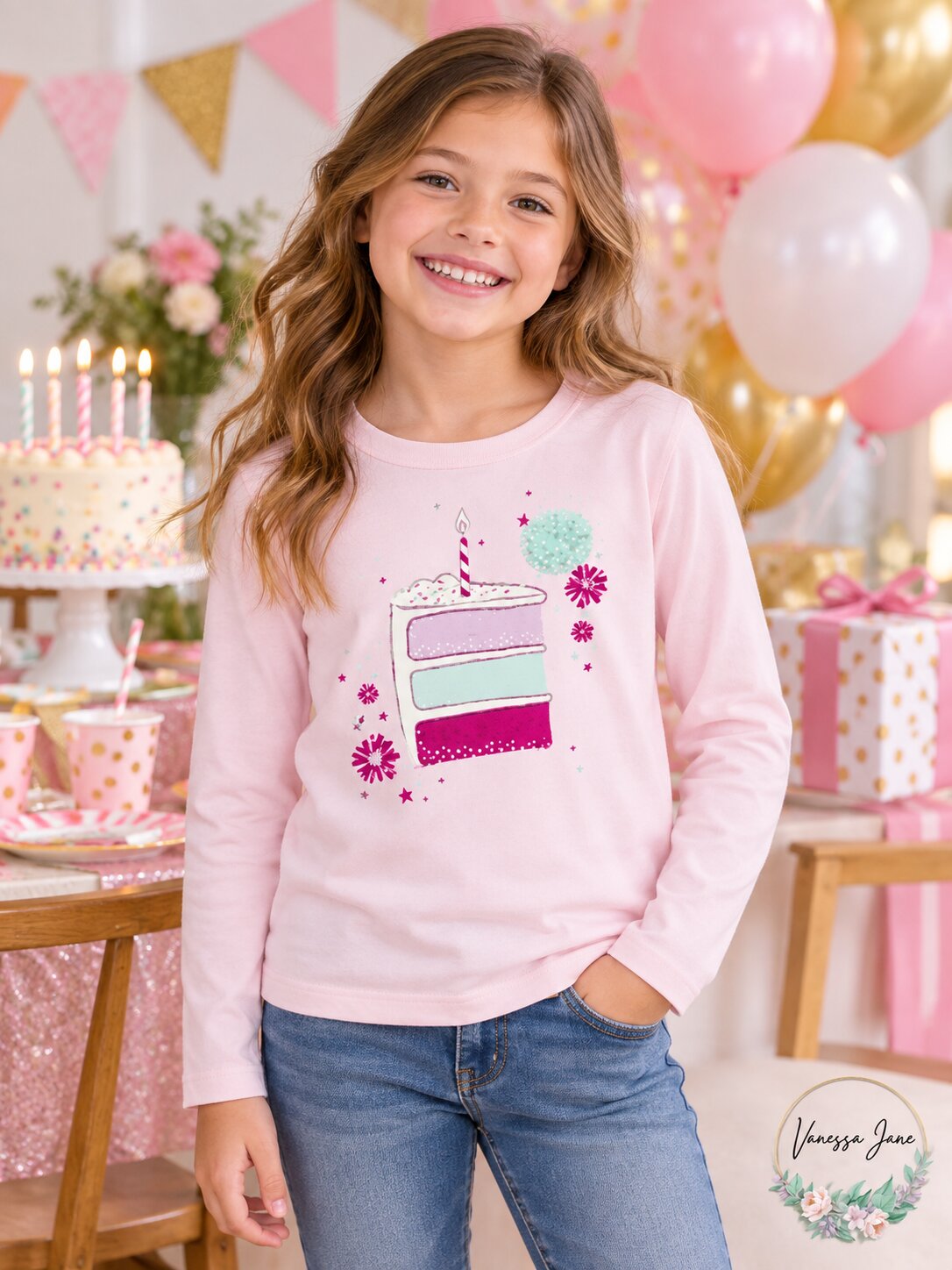 Epic Threads Little Girls Cake Slice T-Shirt