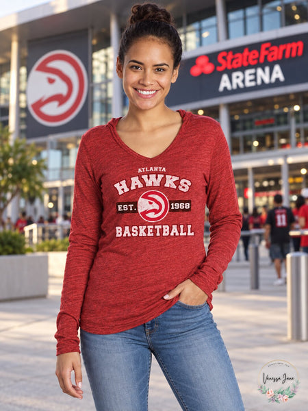 Majestic Athletic NBA Atlanta Hawks Womens Premium Hoodie, Size Small