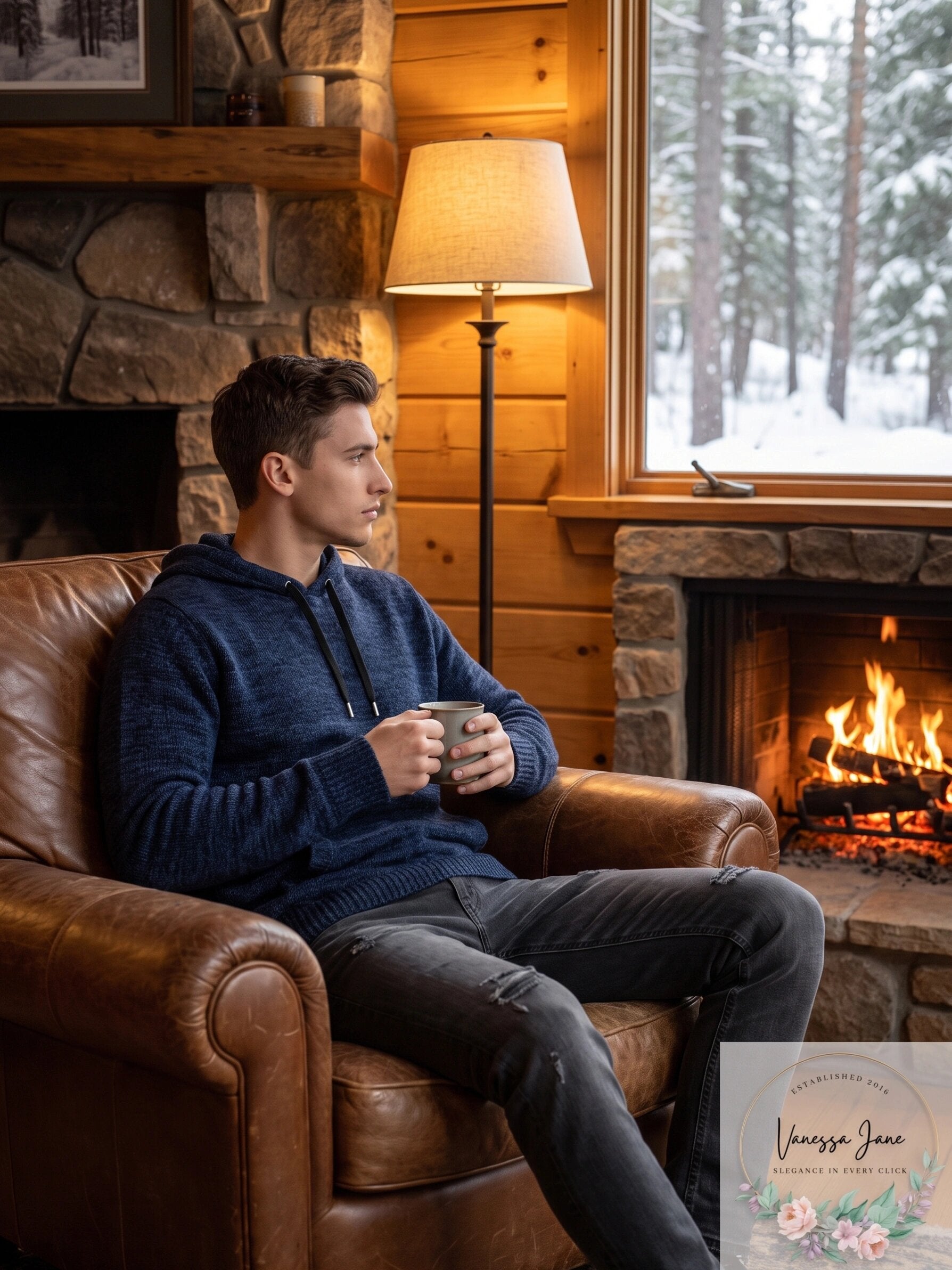 Inc Men's Hooded Marled Sweater