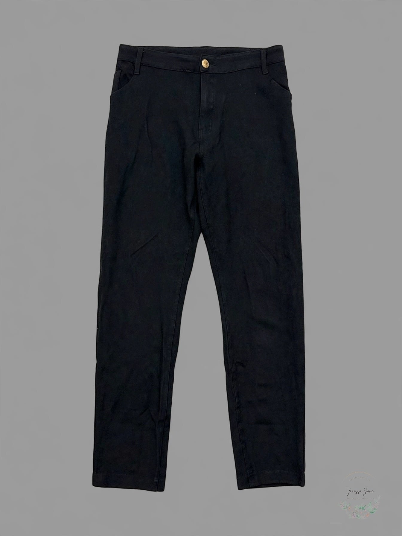 Diverso Womens Flat-Front Comfort-Fit Stretch Pants 24W Black