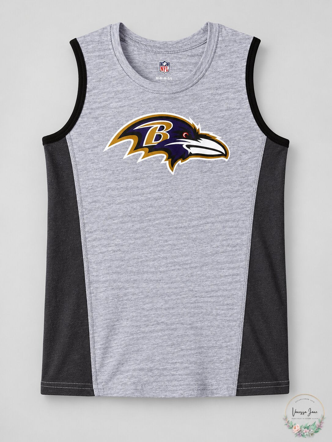 NFL Baltimore Ravens Youth Boys Fan Gear Gray Tank Top Shirt, Medium