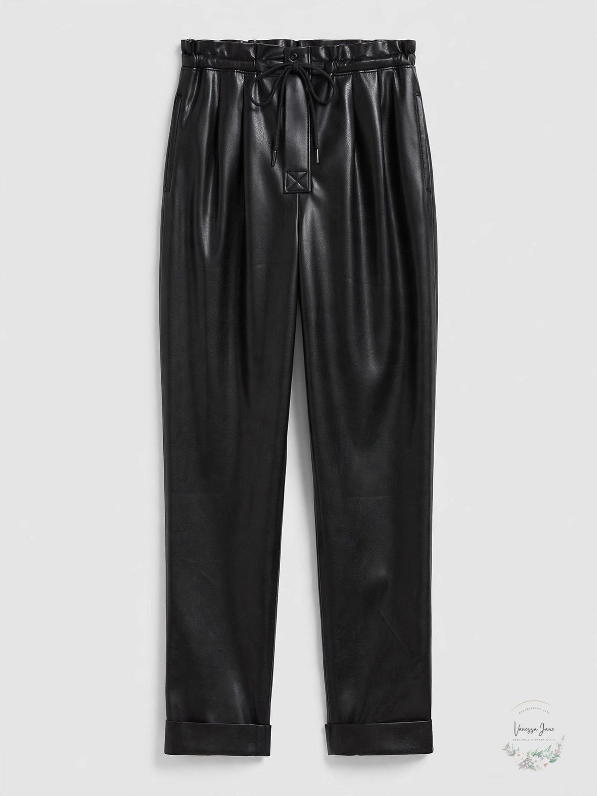 Alice and Olivia Liliana Faux Leather Paperbag Pants, Size S