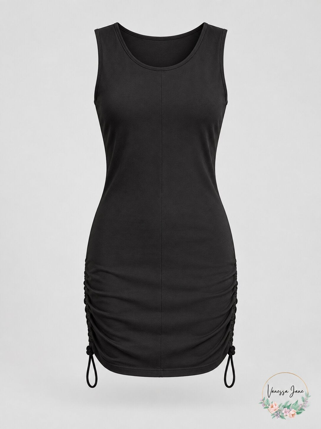 DKNY Cinch Cover-Up Dress – Black, Size Medium