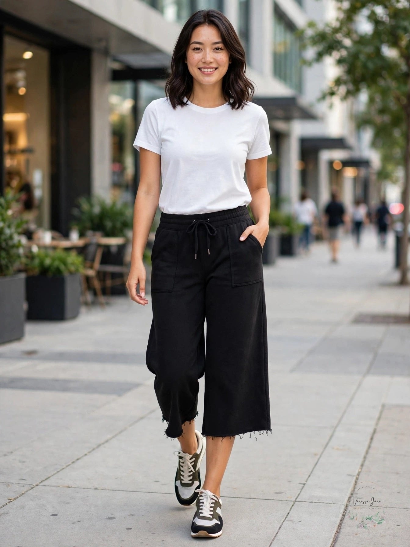 Ideology Womens Black Cropped Wide-Leg Sweatpants